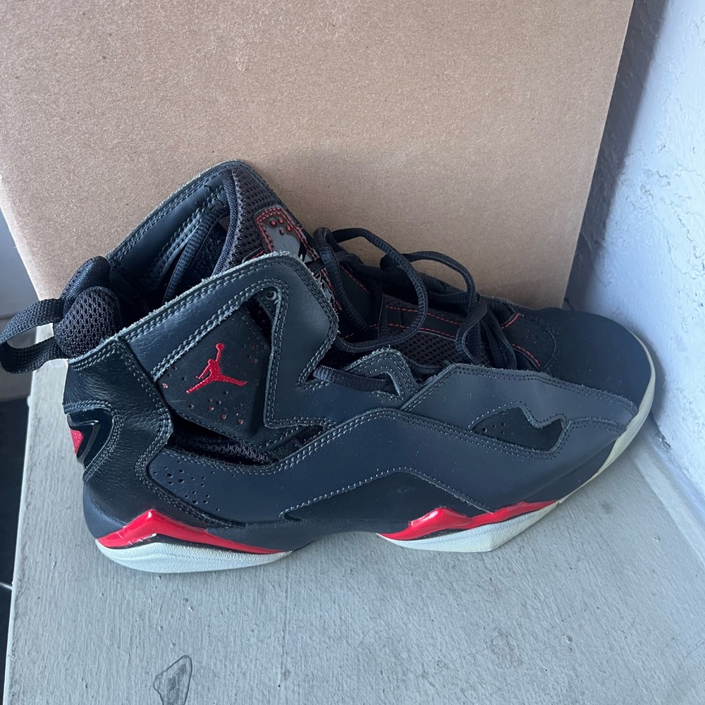 Jordan Black Sneakers with Red Logo